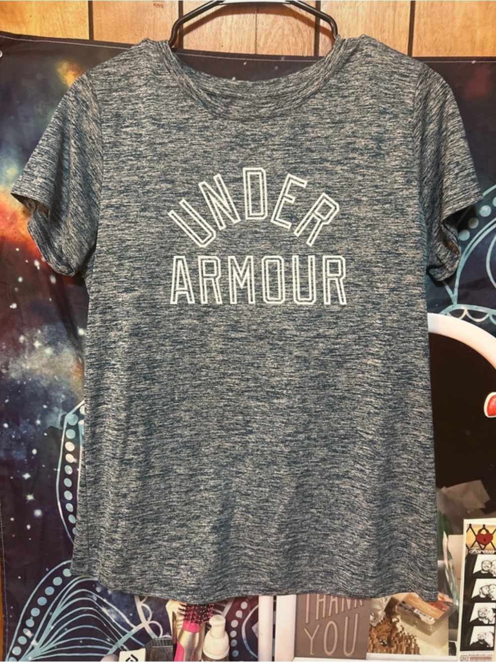 Under Armour Men's Heathered Navy Blue Logo Tee